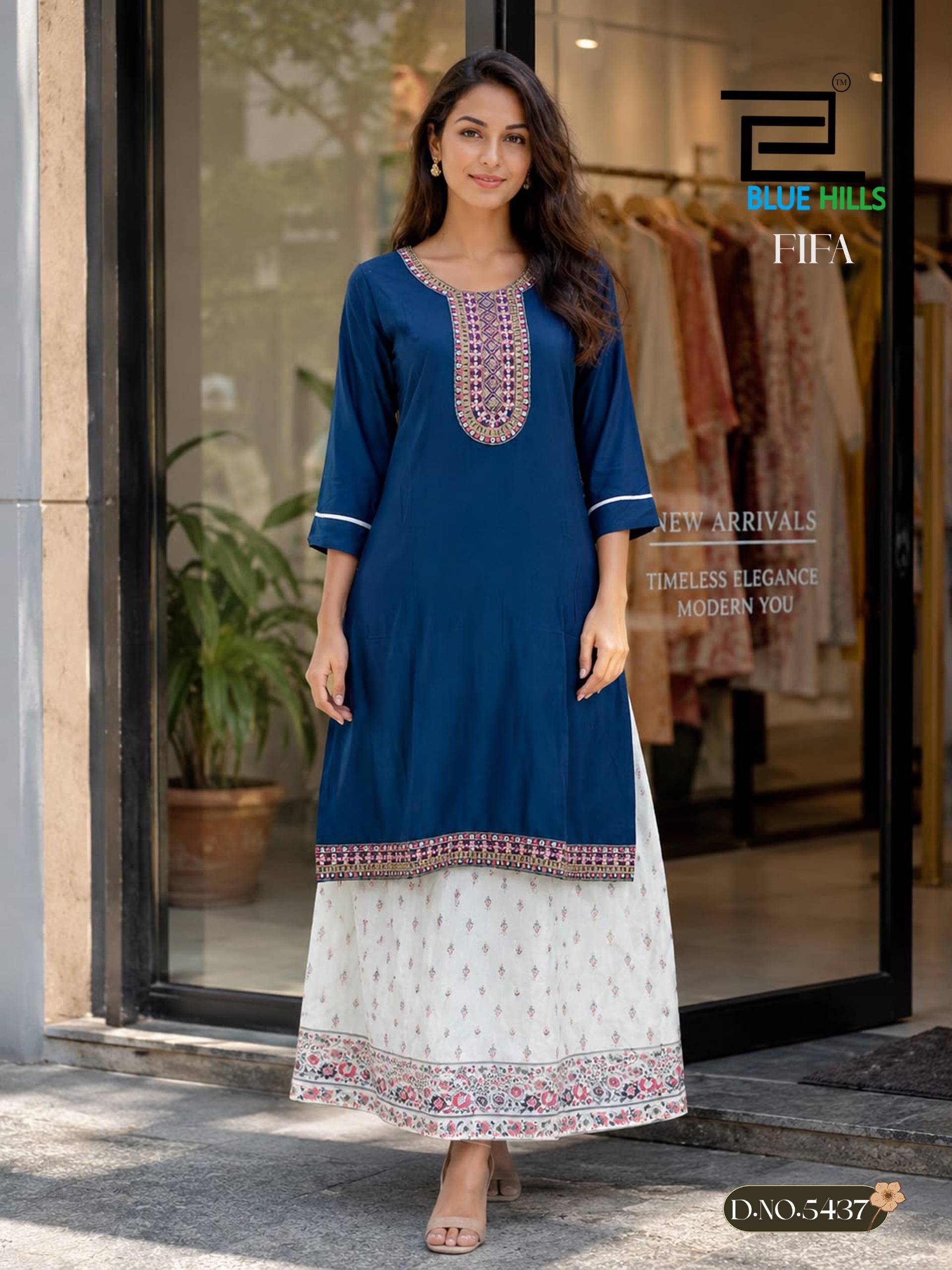 Fifa By BLUE HILLS 5435 To 5440 Series Stylish Beautiful Colourful Rayon Dresses At Wholesale Price